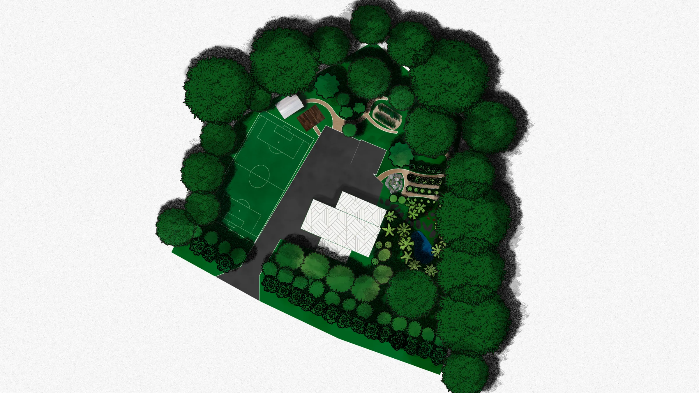 Modern house with integrated solar design