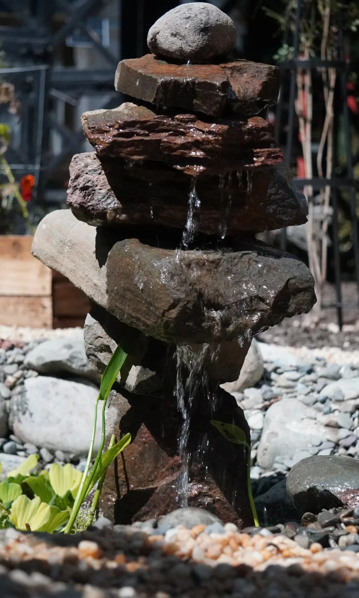 Waterfall cairn stone feature
